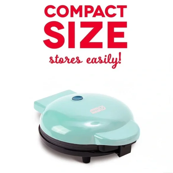 DASH Mini Maker NIB Individual Hash Browns Keto Non-Stick Grill Griller Aqua - Picture 3 of 4